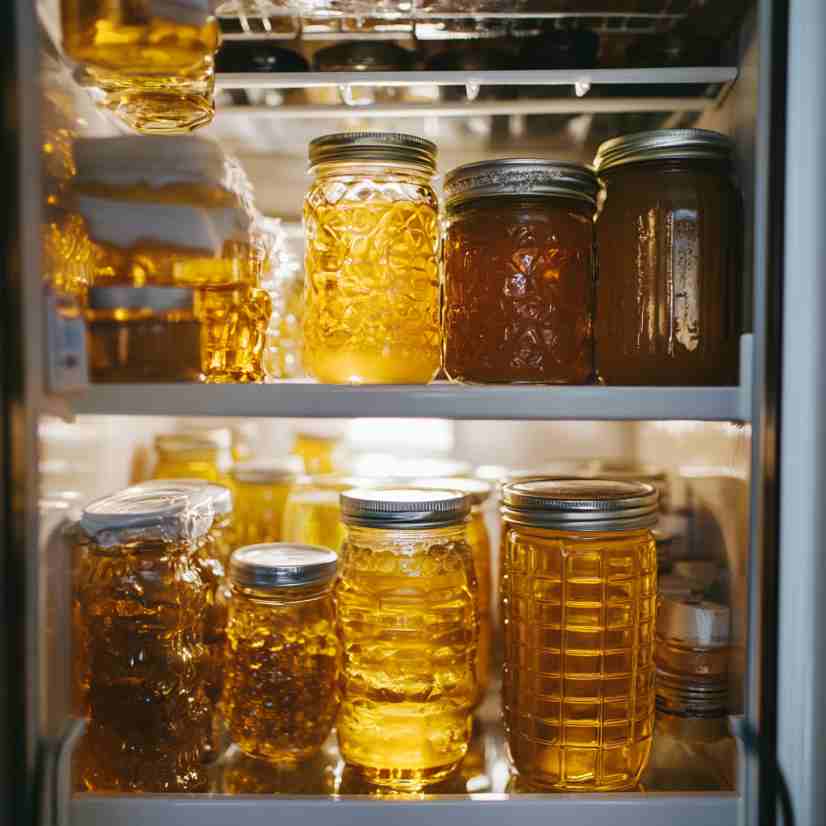 Honey stored in a fridge