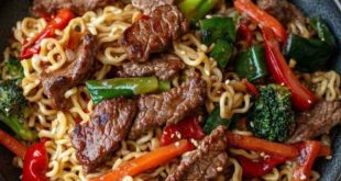 One-Pan Beef & Veggie Ramen Stir Fry in 15 Minutes