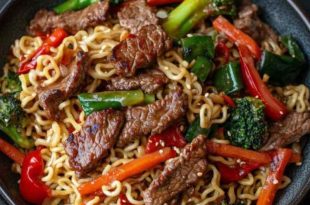 One-Pan Beef & Veggie Ramen Stir Fry in 15 Minutes