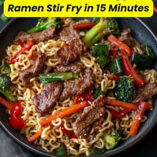 One-Pan Beef & Veggie Ramen Stir Fry in 15 Minutes