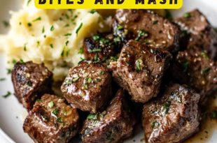 Garlic Butter Steak Bites and Mash