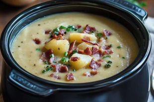 The Easiest Slow Cooker Potato Bacon Soup You'll Ever Make