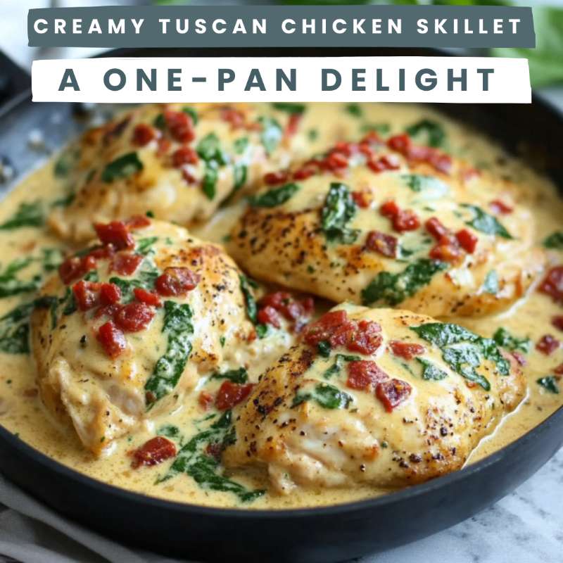 Creamy Tuscan Chicken Skillet Recipe