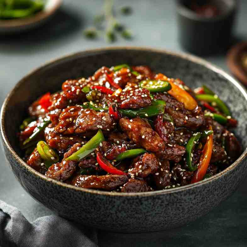 Crispy Chilli Beef Cooked in a Skillet