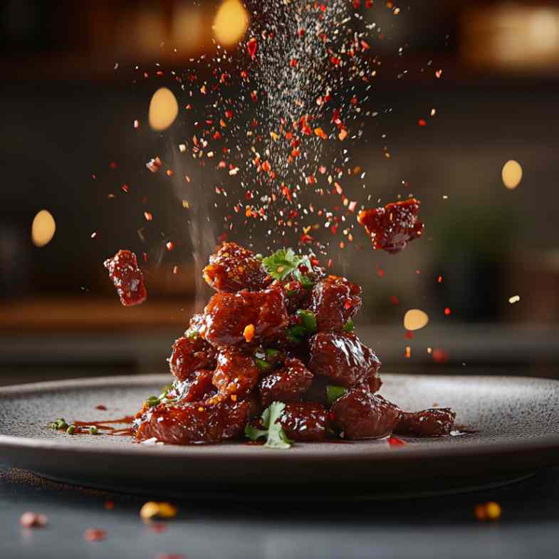 Crispy Chilli Beef Cooked in a Skillet