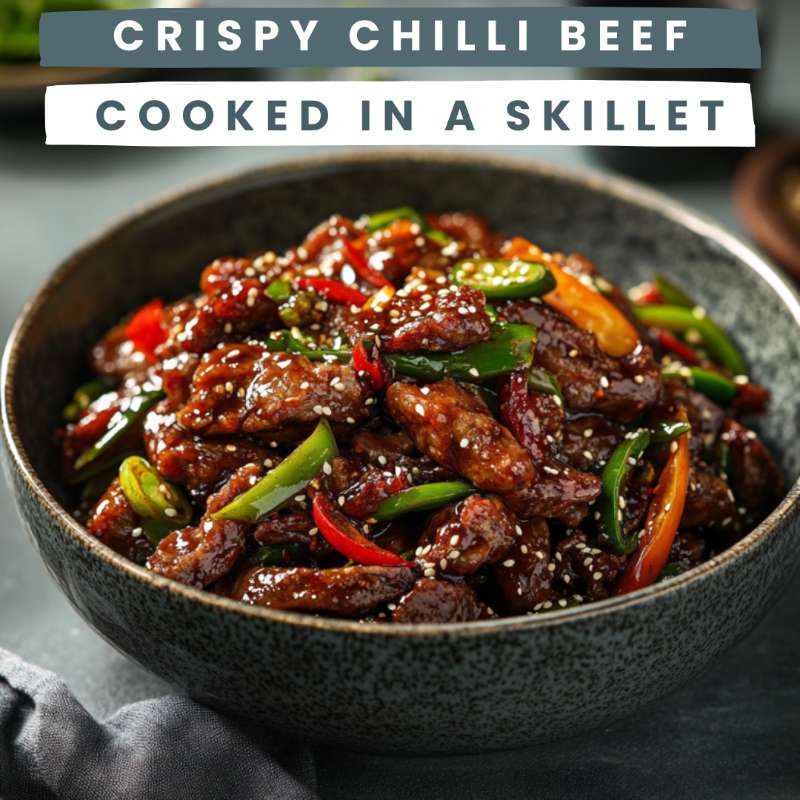 Crispy Chilli Beef Cooked in a Skillet