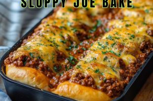 Garlic Bread Cheesy Sloppy Joe Bake