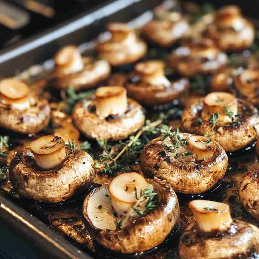 Roasted Garlic Butter Mushrooms